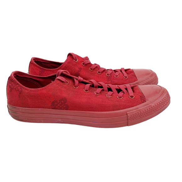 Converse Mens Sz 12 All Star Chuck Taylor Shoes Red OX 149543C Low Top Sneakers - Picture 9 of 15